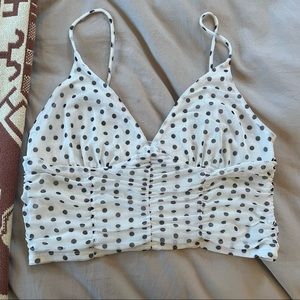 uo monobeam ruched mesh cami